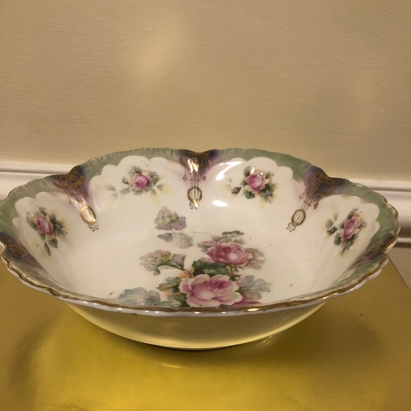 Bavaria Vtg Hand Painted Porcelain Floral Bowl
